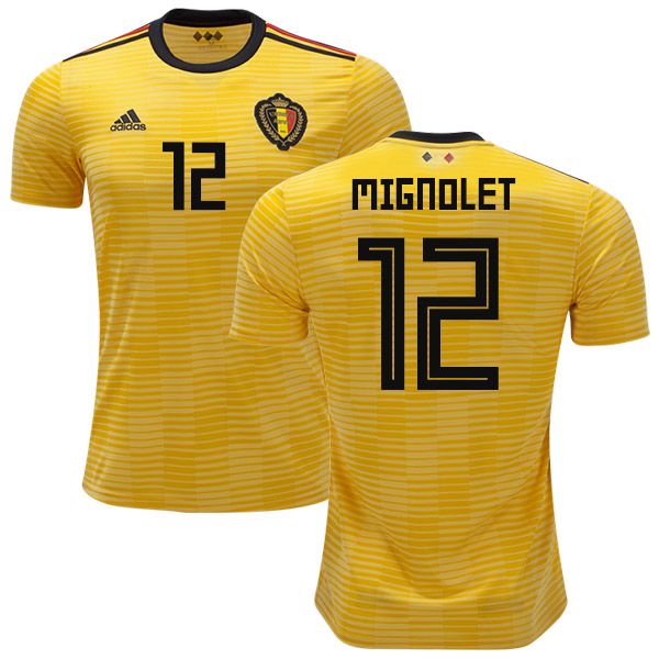 Belgium #12 Mignolet Away Kid Soccer Country Jersey - Click Image to Close